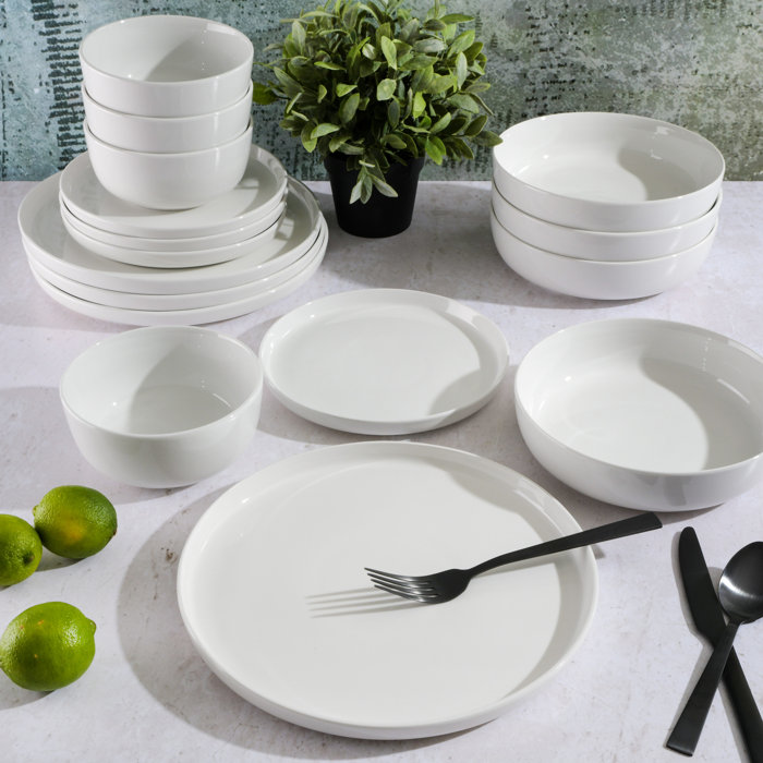 Gibson Home Oslo Porcelain China Dinnerware Set Service for 4